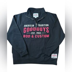Goodguys Rod & Custom Association Black Quarter Zip Pullover Sweatshirt Size XL
